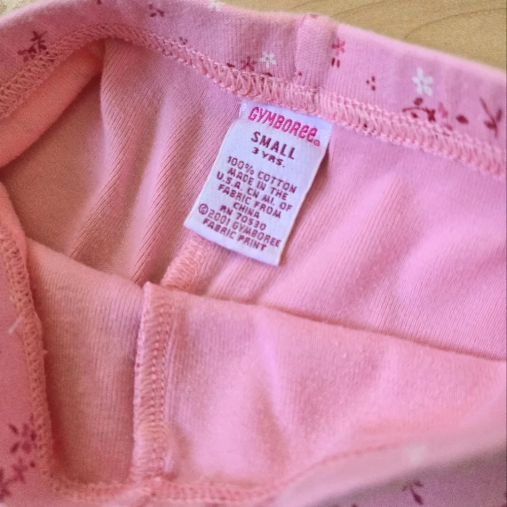 Vintage Y2K (2001) Gymboree pink floral leggings pants